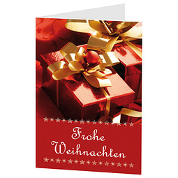 Grußkarte Weihnachten, Motiv Weihnachtsgeschenke, ohne Innendruck