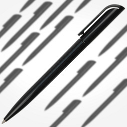 Werbe-Set: 500 Drehkugelschreiber Promo, inkl. Druck, blaue Mine, schwarz