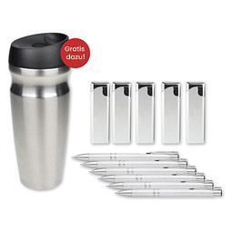 Werbe-Sparset, 201-tlg., inkl. Digitaldruck, silber