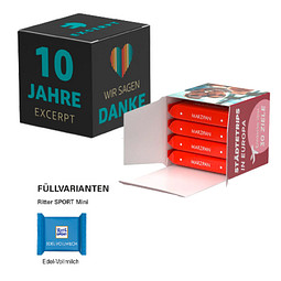 Werbewürfel, Ritter SPORT Mini Edelvollmilch, inkl. Druck