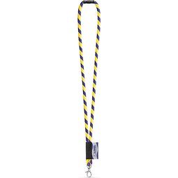 WISBECH. SET Lanyard TUBE Long (Ø 7 mm) mit 9 mm Schnappkarabiner und Ø 7 mm Sicherheitsverschluss, Gelb Hexachrome/Königsblau