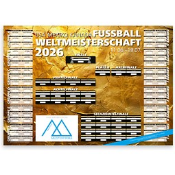 Geiger-Notes WM-Planer gefalzt auf A4, Motiv Pokalgold, inkl. Druck