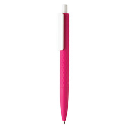 XD COLLECTION Druckkugelschreiber X3 mit Smooth-Touch, blaue Mine, rosa/weiß
