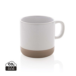 XD COLLECTION Becher aus glasiertem Keramik, weiß