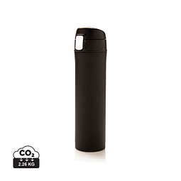 XD COLLECTION Easy Lock Vakuum-Flasche aus RCS recyceltem Stahl, schwarz