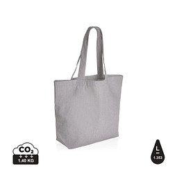 XD COLLECTION Impact Aware™ 240g/m² rcCanvas Shopper + Tasche, ungefärbt, grau