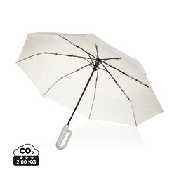 Yara 21“ AWARE™ rPET Regenschirm mit Karabiner, beige