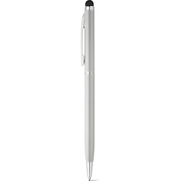 ZOE. Aluminium-Kugelschreiber mit Drehmechanik und einer Touch-Spitze, Satinsilber
