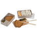 Zweistöckige Brotzeitdose mit Besteck und Verschluss, beige Zweistöckige Brotzeitdose mit Besteck und Verschluss, beige