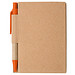 Notizbuch mit Kugelschreiber Mini, liniert, natur/orange