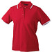 JAMES & NICHOLSON Damen Poloshirt Pique, rot/weiß, M