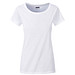 JAMES & NICHOLSON Damen T-Shirt Basic aus Bio-Baumwolle, weiß, M