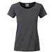 JAMES & NICHOLSON Damen T-Shirt Basic aus Bio-Baumwolle, dunkelgrau, M