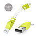 Ladekabel 2in1 ZWEINS® PLUS, Lime Explosion (Pantone 381 C)