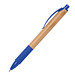 Bambus-Druckkugelschreiber, blaue Mine, Blau