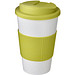 Americano® 350 ml Isolierbecher mit Schutzring & auslaufsicherem Schraubverschluss, weiß/limone