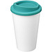 Americano® Eco 350 ml recycelter Becher, weiß/aquablau