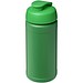 Baseline 500 ml recycelte Sportflasche mit Klappdeckel, grün