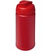 Baseline 500 ml recycelte Sportflasche mit Klappdeckel, rot