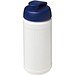 Baseline 500 ml recycelte Sportflasche mit Klappdeckel, weiß/blau
