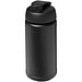 Baseline® Plus 500 ml Sportflasche mit Klappdeckel, schwarz/schwarz