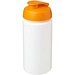 Baseline® Plus grip 500 ml Sportflasche mit Klappdeckel, weiß/orange