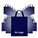 Werbe-Sparset: Baumwolltaschen, 100-tlg., inkl. Druck, kurze Henkel, navyblau