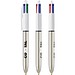 BIC® 4 Colours® Shine Kugelschreiber Weiß/Silbermetallic