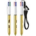 BIC® 4 Colours® Shine mit Lanyard-Kugelschreiber Weiß/Gold