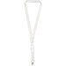 Bucks Sublimation Lanyard mit Schnappverschluss aus recyceltem PET Kunststoff, weiss, 15mm