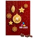 Classic Wand Adventskalender, Hochformat, gefüllt mit Friedel Schokolade, Christbaumkugeln Gold
