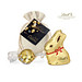 Goldenes Ostersäckchen mit Lindt Goldhase und Lindorkugel