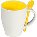 Porzellantasse mit Löffel, 250 ml, gelb