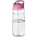 H2O Base Sportflasche mit Ausgussdeckel, 650 ml, transparent,rosa