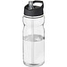 H2O Base Sportflasche mit Ausgussdeckel, 650 ml, transparent,schwarz