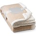 HEIDEN. Wendbare Fleecedecke (190 g/m²) mit Satinband und personalisierter Karte, Beige