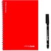 INFINITEBOOK PLAIN A5. "Infinitebook" mit flexiblem Einband und 15 unlinierten Whiteboard Seiten, Rot