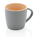 Keramiktasse innen coloriert, braun, grau