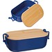 Lunchbox mit Bambusdeckel und Bügelverschluss, dunkelblau