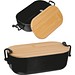 Lunchbox mit Bambusdeckel und Bügelverschluss, schwarz