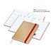 Geiger-Notes Match-Hybrid White Bestseller Notizbuch A5, Natura braun, inkl. Druck, rot