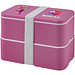MIYO Doppel-Lunchbox, doppellagig, magenta, weiß