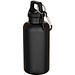Oregon 400 ml einfarbige RS-zertifizierte Trinkflasche aus recyceltem Kunststoff mit Karabinerhaken, schwarz
