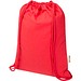 Peru Blend 180 g/m² Sportbeutel aus GRS recycelter Baumwolle 5L, rot