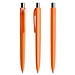 prodir® Druckkugelschreiber DS8 Soft Touch PRR Push, blaue Mine, orange/silber poliert