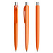 prodir® Druckkugelschreiber DS8 Soft Touch PRR Push, blaue Mine, orange/silber satiniert