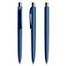 prodir® Druckkugelschreiber DS8 Soft Touch PRR Push, blaue Mine, dunkelblau/silber poliert