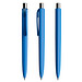 prodir® Druckkugelschreiber DS8 Soft Touch PRR Push, blaue Mine, blau/silber poliert