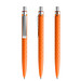 prodir® Druckkugelschreiber QS01 PMS Push, blaue Mine, orange/silber satiniert