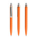 prodir® Druckkugelschreiber QS01 Soft Touch PRS Push, blaue Mine, orange/silber satiniert